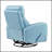 Luxury Blue Leather Glider Recliner With Swivel Motion, Solid Wood Frame, And High-Density Foam For Ultimate Comfort