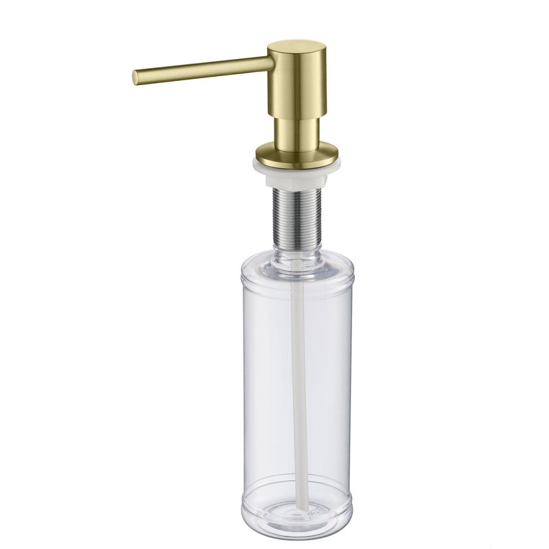 Distributeur de savon de cuisine et de salle de bain Blossom en laiton massif avec finition or brossé, Or brossé