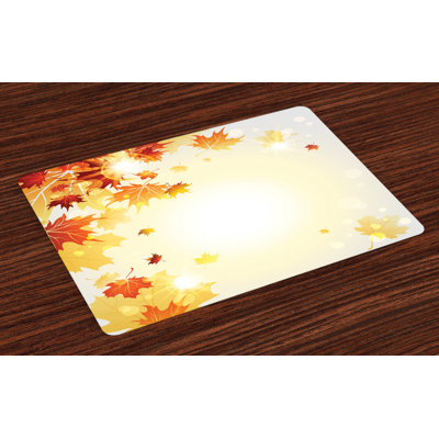 Ashtun Autumn Flying Maple Leaves Placemat