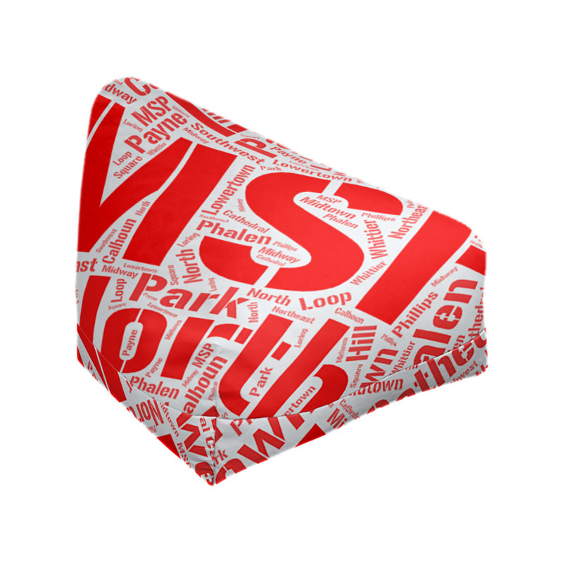 Classic Bean Bag, 30" H x 27" W x 25" D, Red Polyester Blend, Minneapolis–Saint Paul