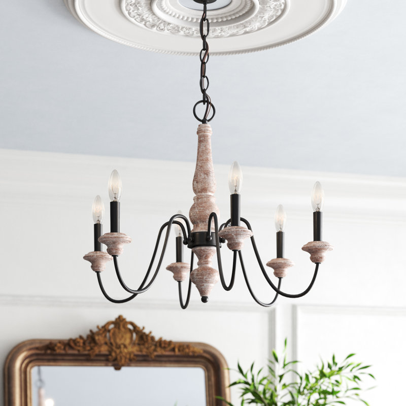 Enye 6 - Light Steel Dimmable Classic / Traditional Chandelier