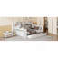 Lit de jour en bois double avec 3 tiroirs, ports USB et bureau-61181287-61181286