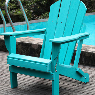 Chaise Lake Blue avec porte-gobelets intégrés et support pour téléphone - sièges d'extérieur résistants aux intempéries pour la cour, le jardin, le camping, une détente idéale, une capacité de charge élevée, une fabrication stable sur des surfaces inégales,