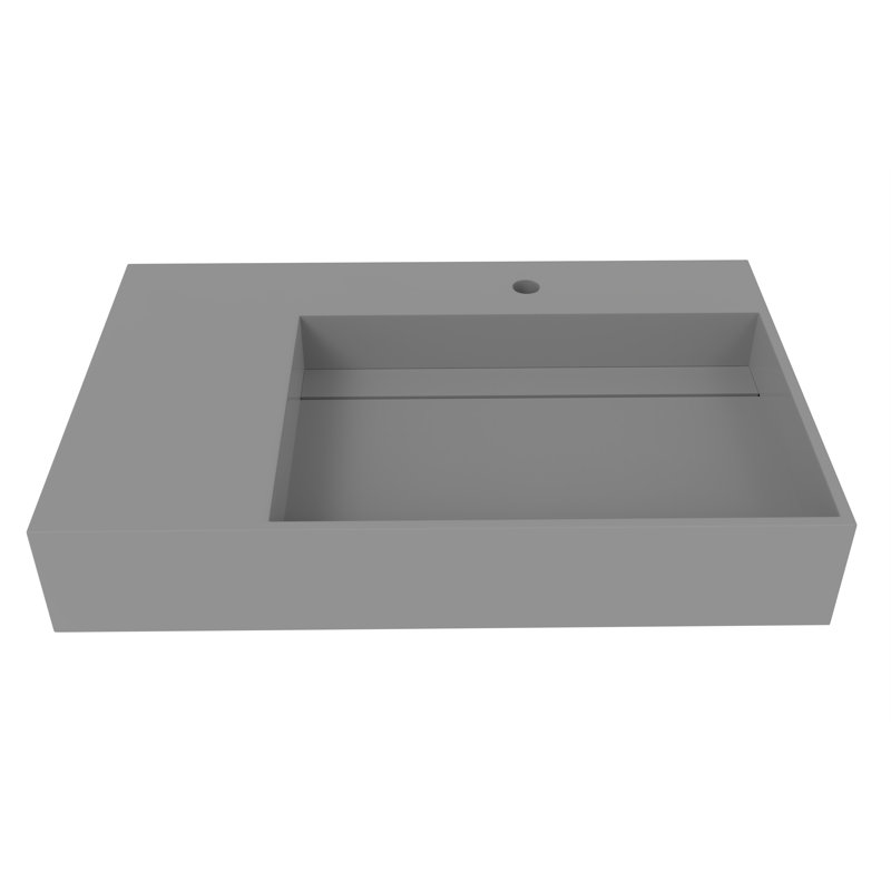 Lavabo de salle de bain mural 30 po avec lavabo droit Juniper - Gris, Gris