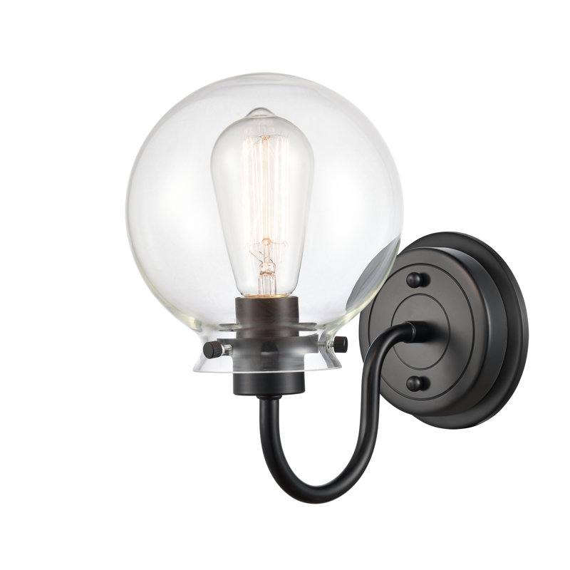 Éclairage pour salle de bain à intensité variable 1 lumière amariyah, Ampoule incandescente rétro de 60 watts, Chrome poli