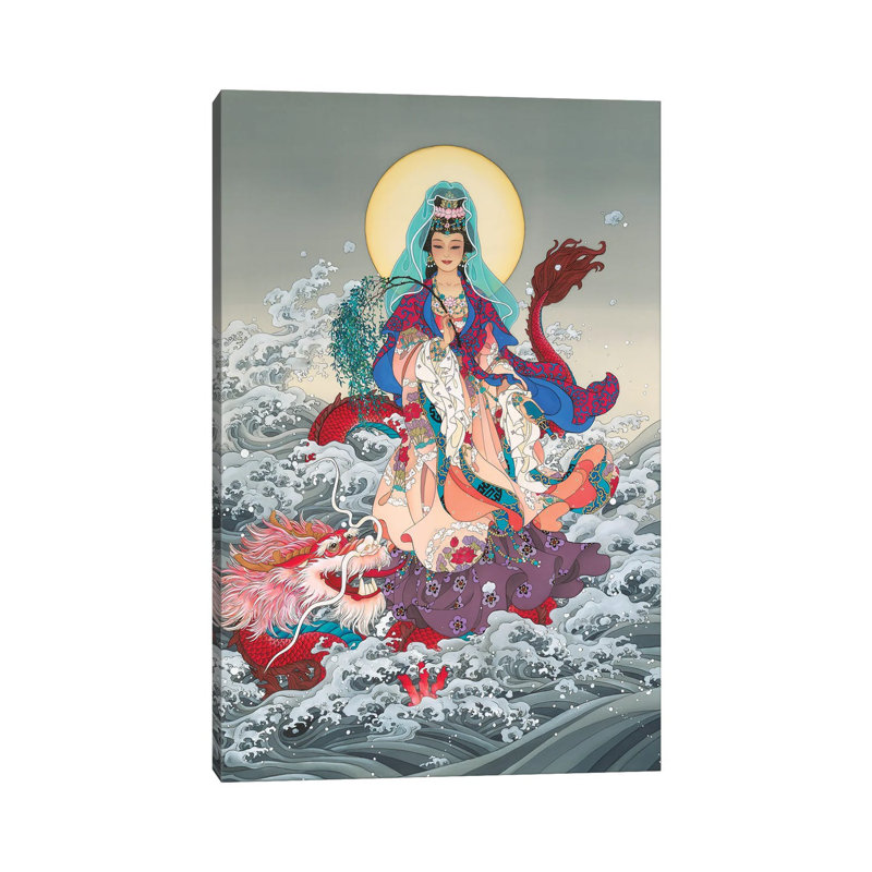 Kwan Yin - Painting on Canvas, 66.04 cm H x 45.72 cm W x 1.91 cm D, Wrapped Canvas