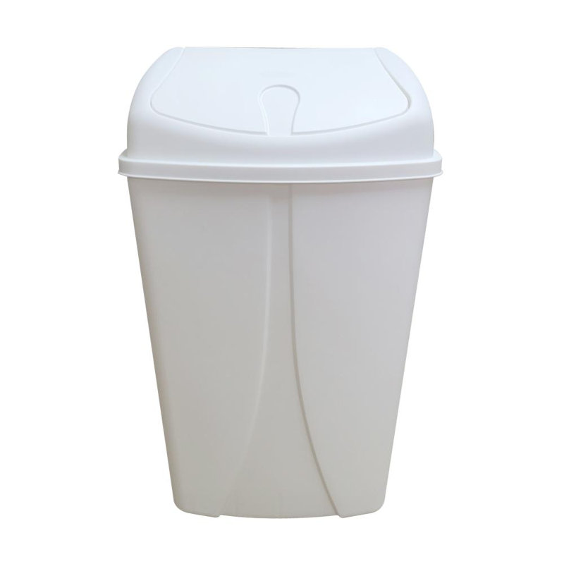 Poubelle en plastique portative YBM Home, Blanc, 13 gal