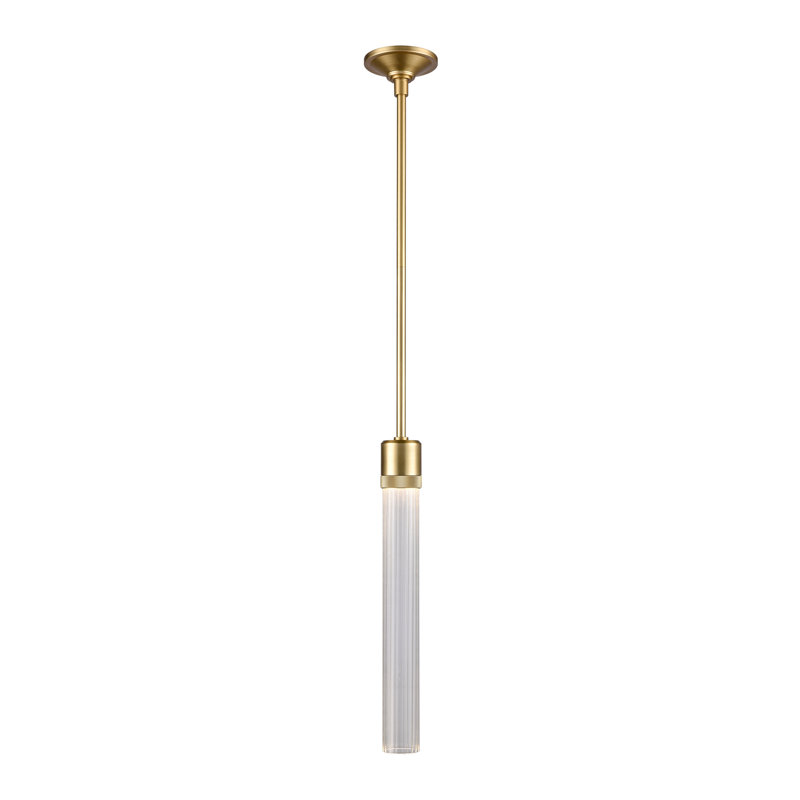 Zigrina Pendant, 71.13" H x 2.75" W x 2.75" D, Aged Brass