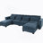 U-Shaped Modular Corner Sofa With 2 Ottomans