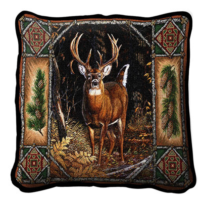 Deer Lodge Cotton Throw Pillow