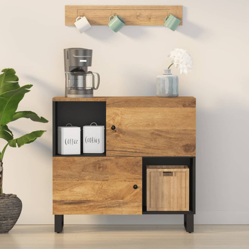 Lorance 80cm Solid Wood Sideboard, Brown