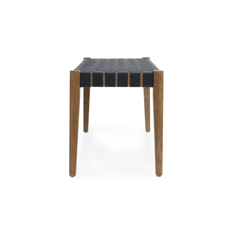 Orlando 62" Oak Wood Charcoal Bench, Brown/Charcoal