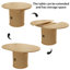 Dining Table For 4-6,63“Extendable Round Kitchen Dining Room Table With 2-Tier Storage Shelf, Space Saving Expandable Wood Oval Circle Dinner Furniture With Pedestal Base-625866854