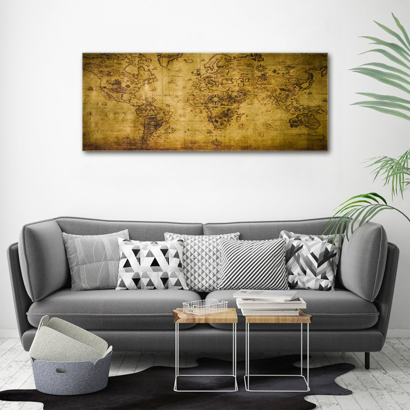 Old Map Of The World - Wrapped Canvas Print