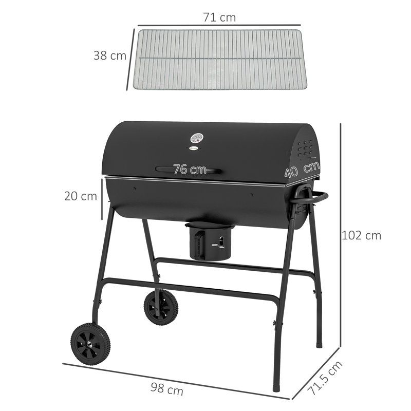 Dakota Fields Bucholz 95cm W Charcoal Grill