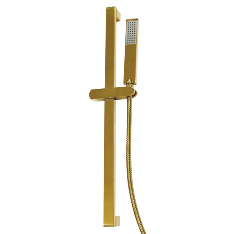 Kingston Brass Shower Scape 24-Inch Stainless Steel Shower Slide Bar with Hand Shower and Holder, Polished Brass