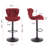 Set Of 2 Bar Stools With Powder Footrest And Base Swivel Height Adjustable Mechanical Lifting Velvet + Powder Leg Simple Bar Stool-Red Only Chairs, Not Including Tables