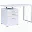Bureau blanc réversible à 3 tiroirs-421116908