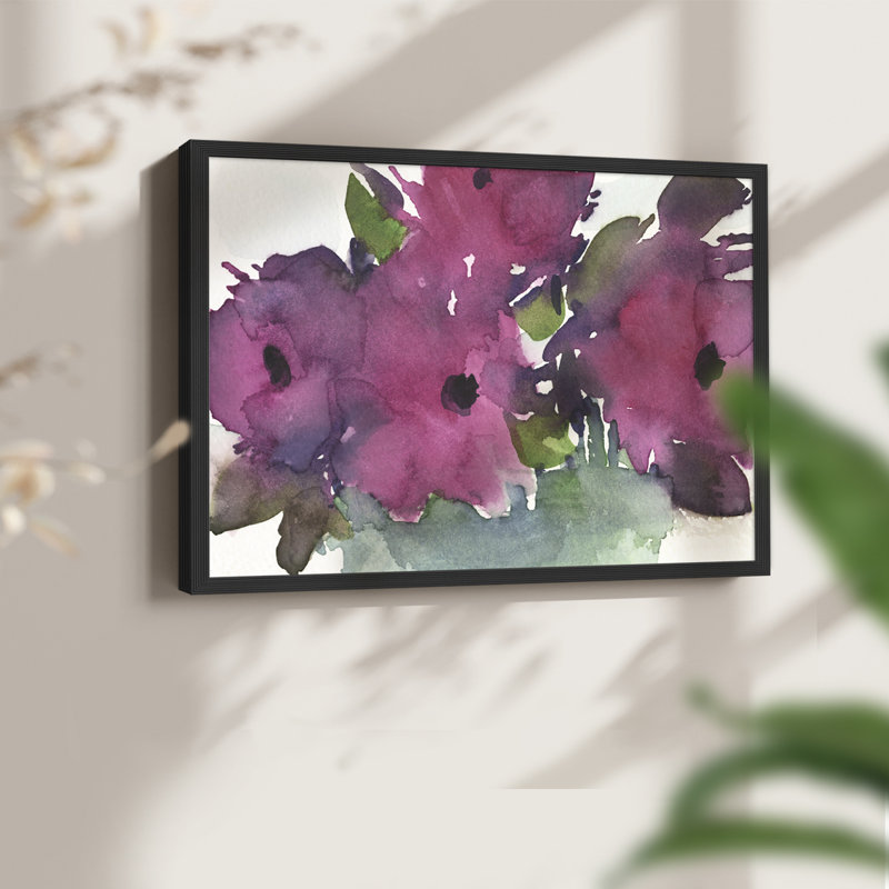 Floral Pretty II -Framed Print - Restickable, 16" H x 20" W, Black