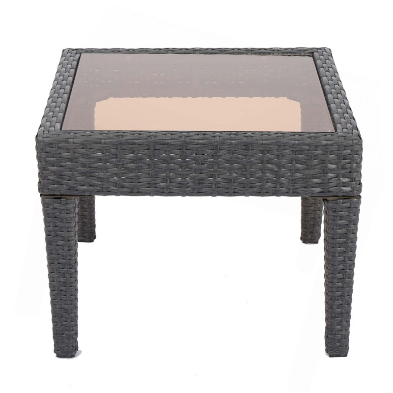 Outdoor Antibes Wicker Side Table,Accent Table, Gray