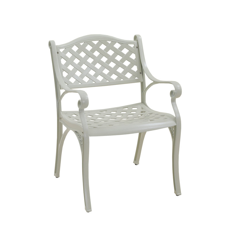 Chaise avec accoudoirs de patio Treraun, Blanc