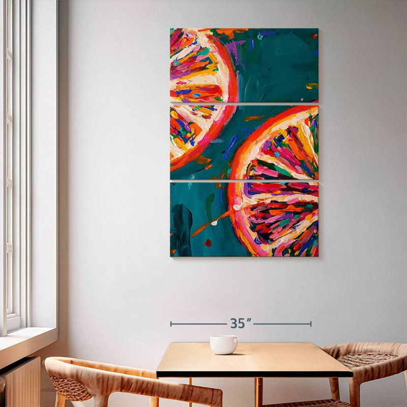 Yarlin Pink Grapefruit Slices, 65" H x 42" W