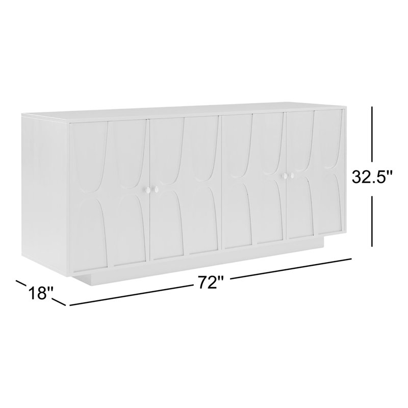 Buffet de 72 po de largeur Myers, Noir