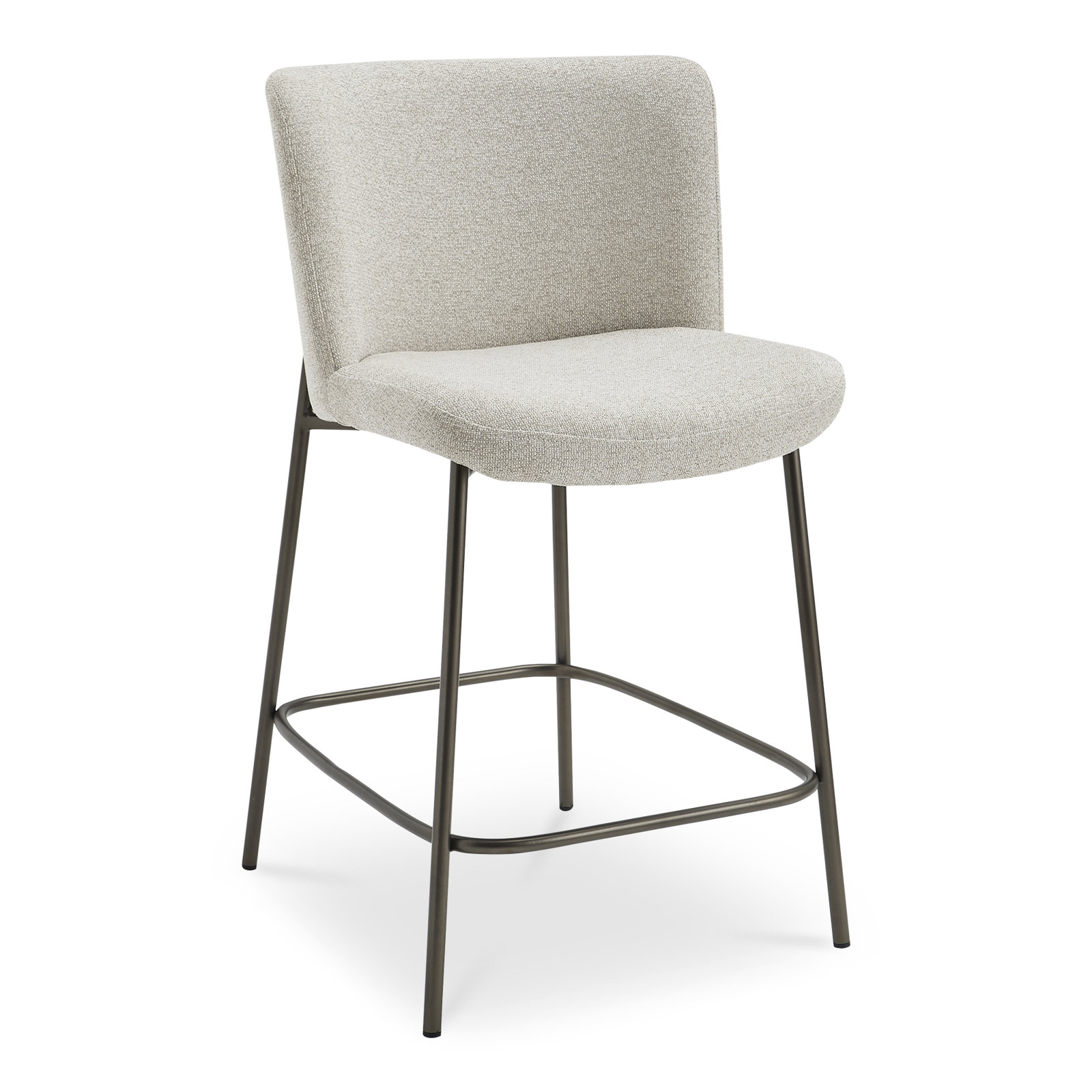 Bar Stool, Counter Stool (26.4" Seat Height), Beige Polyester