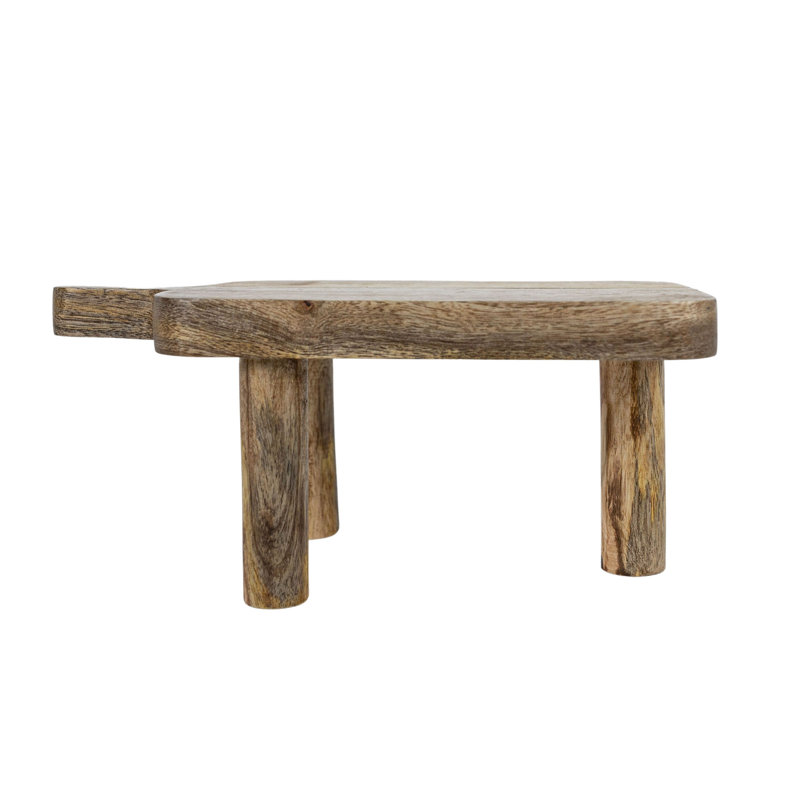 Natural Mango Wood 3-Leg Footed Display Riser