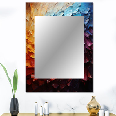 Rhythic Pulse I - abstrait spirales uniques, grand miroir mural moderne, impression sur métal