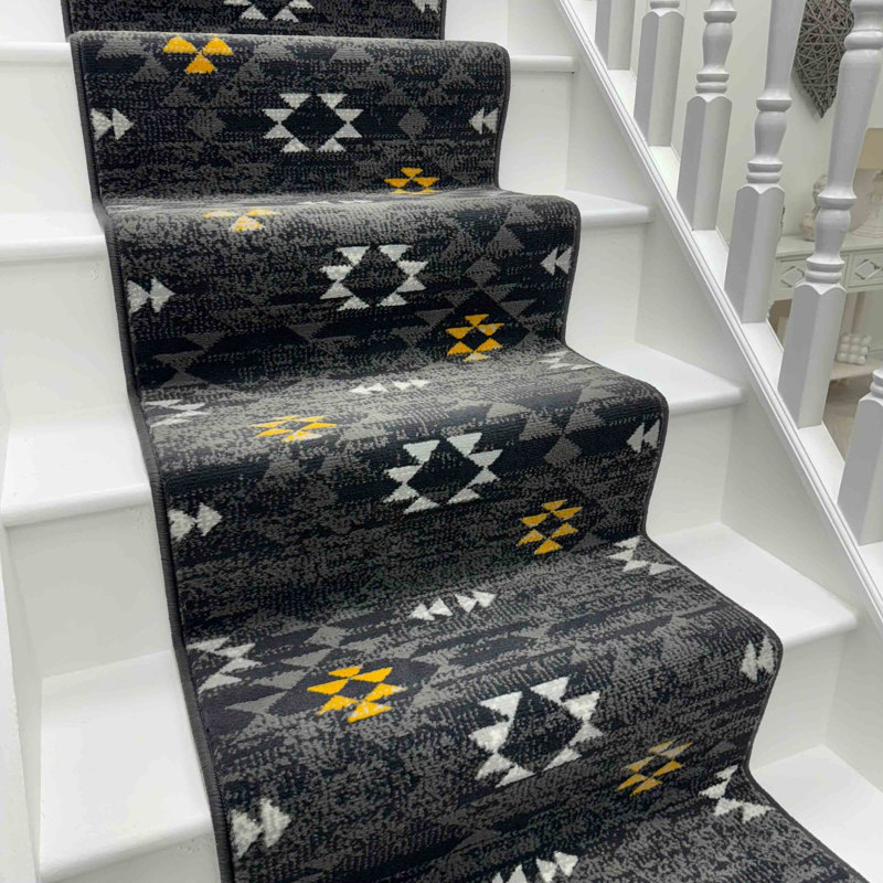 Stair Runner Geometric Area Rug, Runner 70 x 720 cm