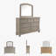 Commode double 7 tiroirs avec miroir Austinburg