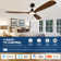 60 Inch Ceiling Fan With Lights, Solid Wood Blades Smart Ceiling Fan With Remote And App Controls, Etl Quiet Dc Motor 6 Speed, Timing, High Cfm, Dimmable Led Light For Home Office, Black + Red Walnut