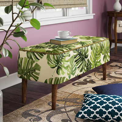 Polyester Blend Upholstered Bench