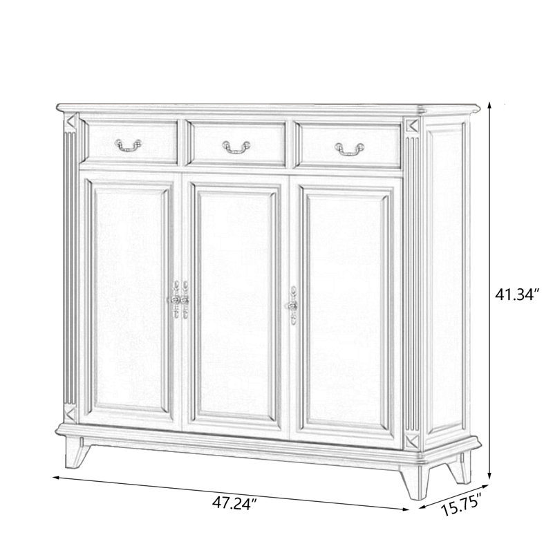 Banc de rangement en bois massif Cherry, H 41,34 po x l 47,24 po x P 15,75 po, Cerisier