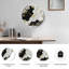 Horloge murale décorative moderne en verre noir et blanc - 15,7 po-325992876