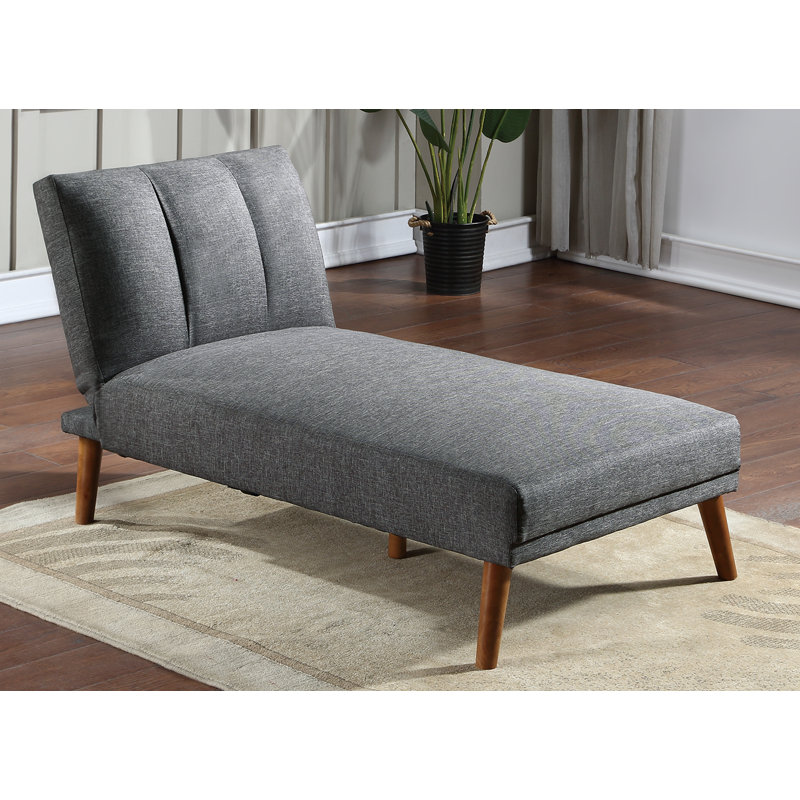 Chaise longue inclinable sans accoudoirs Gussi, Tissu gris