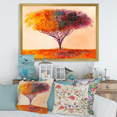 «Landscape Colorful Abstract Tree Impressionist», reproduction sur toile