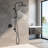 Wall Mounted Rain Showerhead And Hand Shower System With Adjustable Slide Bar (Rough-In Valve Included)