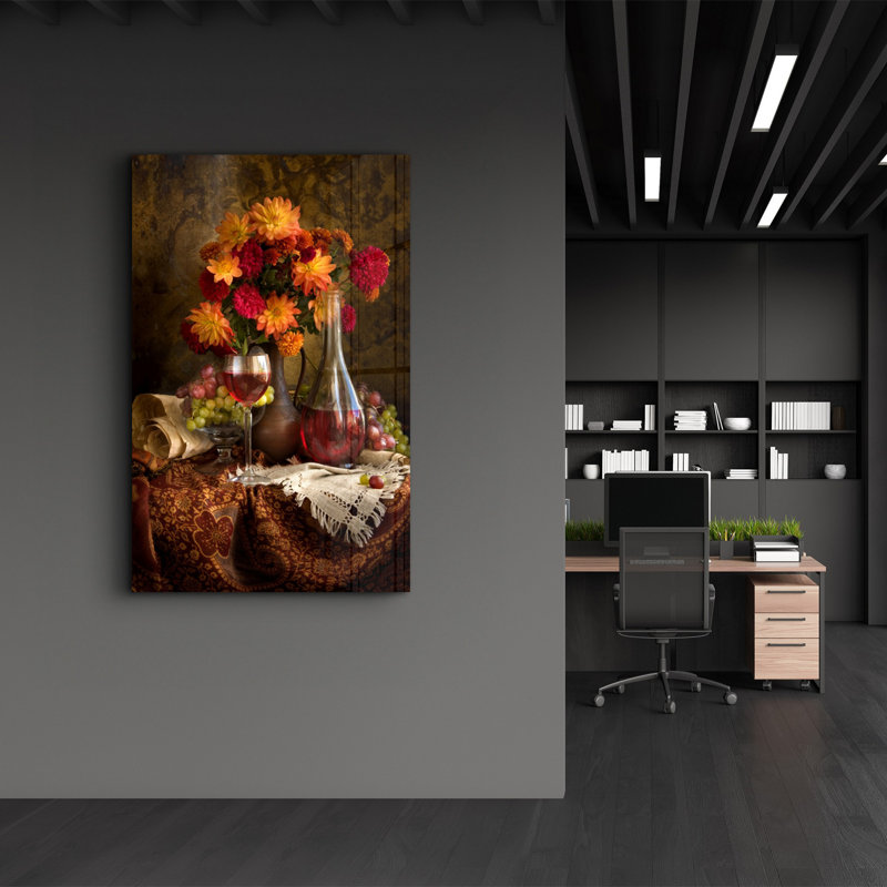 Élégante peinture murale en verre trempé de 13,8 po x 21,7 po | 100% verre trempé, épaisseur: 0,16 pouce | Imprimé UV pour des couleurs éclatantes | Parfait pour la décoration intérieure, le salon et les espaces de bureau