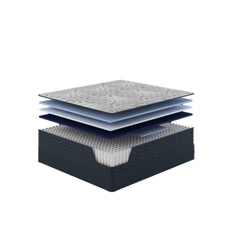 By Mattress, King - Fermeté et soutien avec matelas en mousse viscoélastique gélifiée. Technologie de refroidissement à changement de phase pour un confort optimal. Gen Ii Foam. Support central amélioré à ressorts ensachés individuellement. Bleu marine.