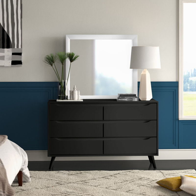 Ailish 58'' W 6 - Drawer Dresser, Black
