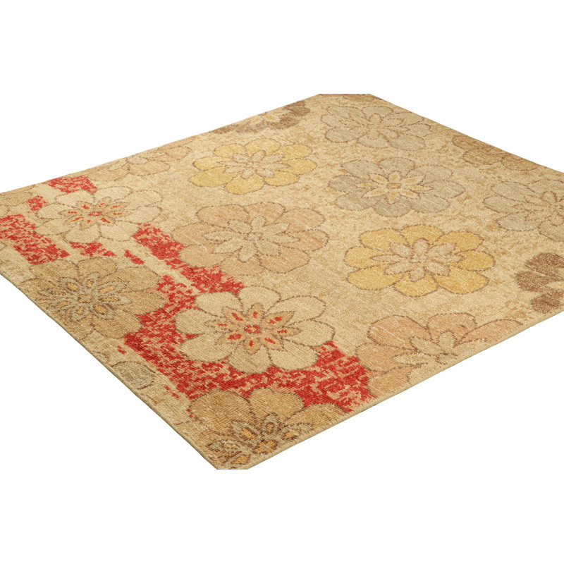 Rug & Kilim’S Distressed Square Rug With Colorful Floral Medallions