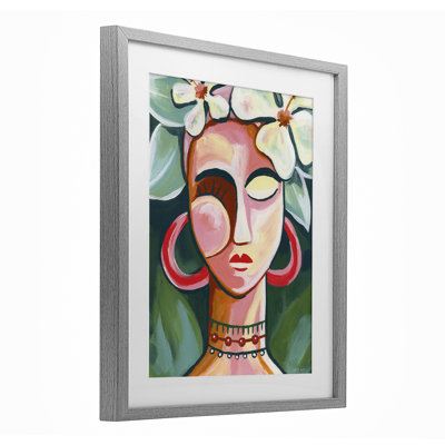 Portrait sous les tropiques, reproduction encadrée sous verre, design par Yvette St. Amant
