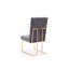 Ensemble de deux chaises d'appoint de salle à manger capitonnées en tissu gris et or-295288801-295288804
