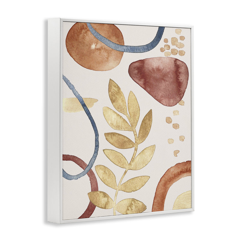 Giclée de tons de terre et de feuilles organiques, design par Camila Juncos, H 20 po x l 16 po