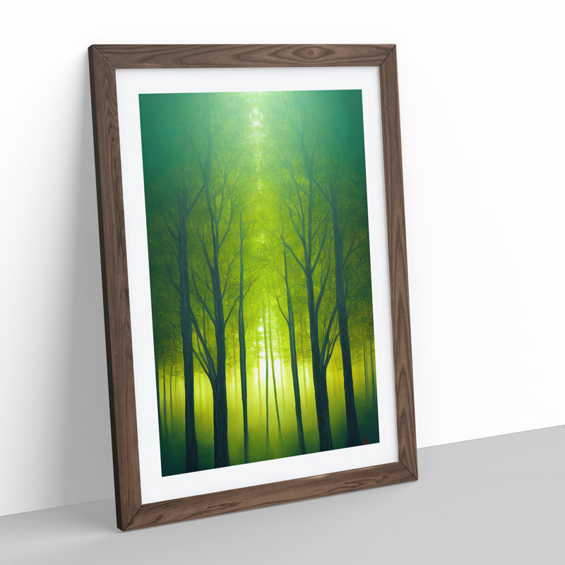 Heavenly Forest - Single Picture Frame Print, 64cm H x 46cm W x 2cm D, Walnut