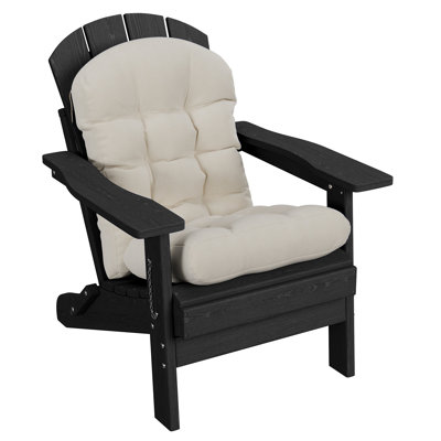 Ensemble de 2 coussins de chaise Adirondack imperméables, 44 x 19 x 4, Muskoka, coussins de chaise de patio épais et touffetés à haut dossier, coussins de siège de remplacement pour chaises de foyer d'extérieur, noir