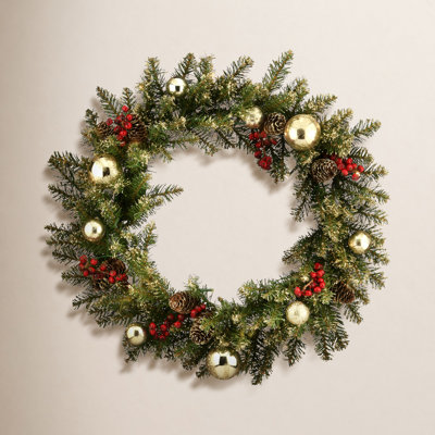 Dunhill Fir Lighted Fir 24'' Wreath