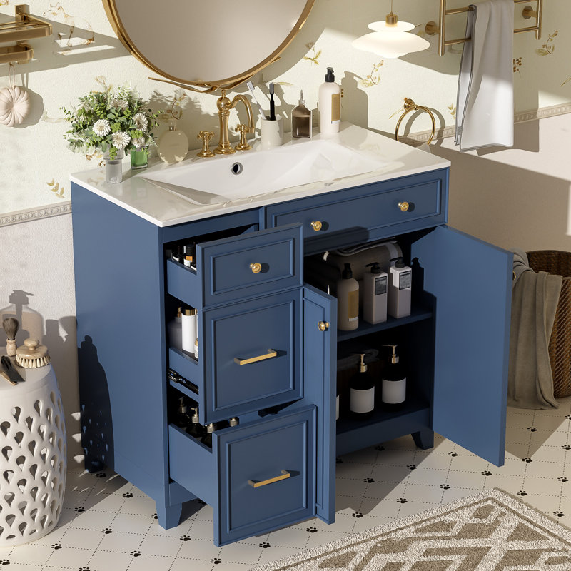 Meuble-lavabo simple 36 po, Marine